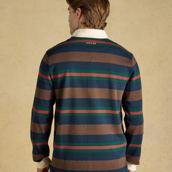Young Ideas & Henmores -Rugby Club Long Sleeve Polo Shirt -Multi -M