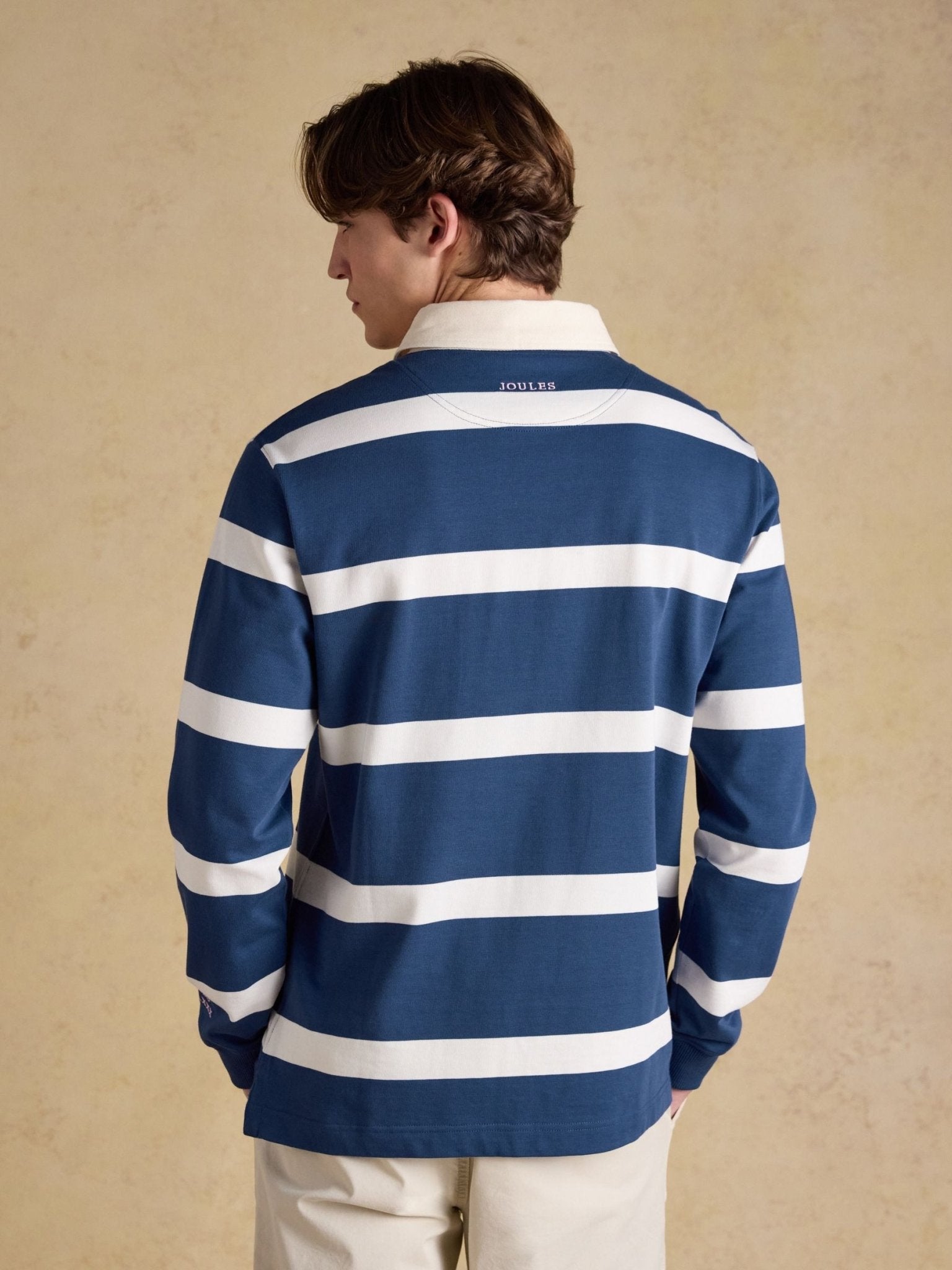 Young Ideas & Henmores - Rugby Club Long Sleeve Polo Shirt - Blue/White - M