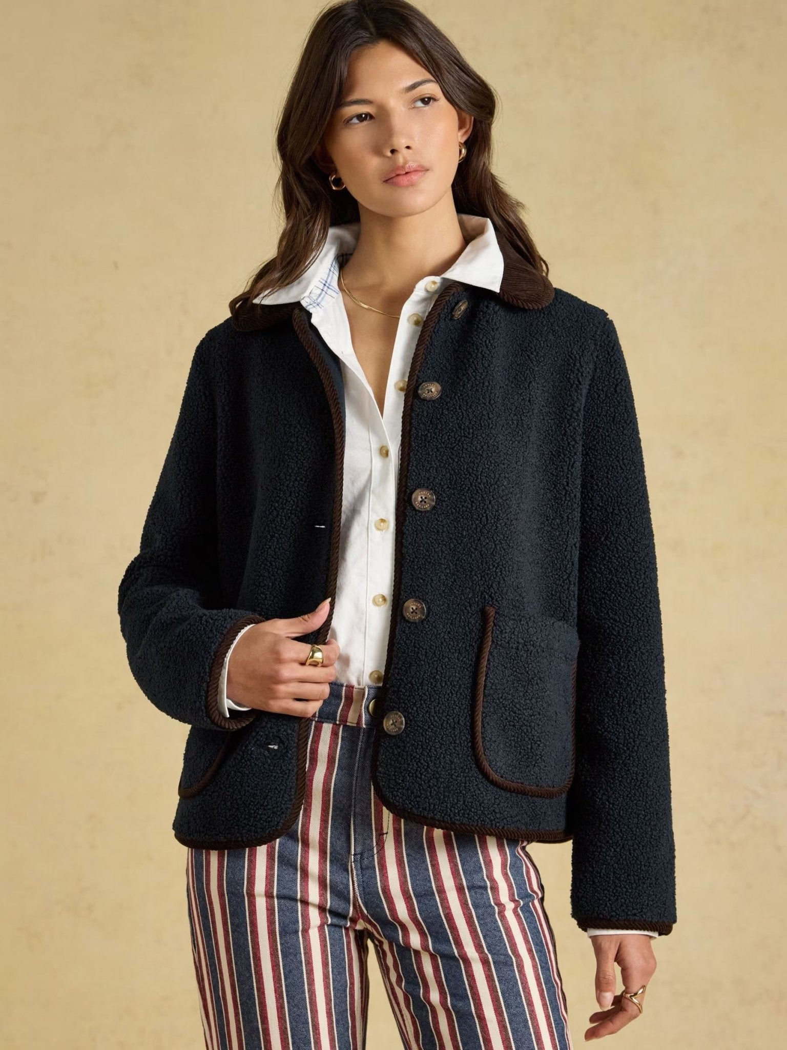 Young Ideas & Henmores -Sadie Short Fleece Jacket -Navy -8