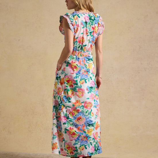 Young Ideas & Henmores - Samantha Sleeveless Midi Dress - White Floral - 8