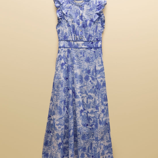 Young Ideas & Henmores - Samantha Sleeveless Midi Dress - Blue Toile - 8