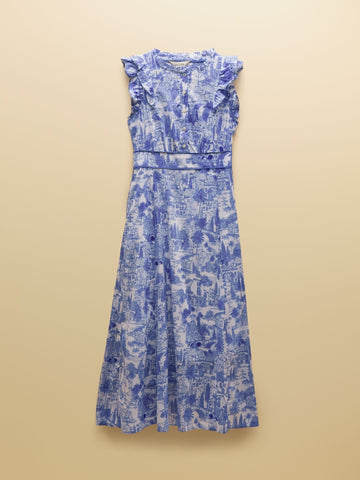 Young Ideas & Henmores - Samantha Sleeveless Midi Dress - Blue Toile - 8