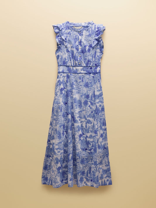 Young Ideas & Henmores - Samantha Sleeveless Midi Dress - Blue Toile - 8