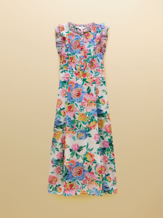 Young Ideas & Henmores - Samantha Sleeveless Midi Dress - White Floral - 8