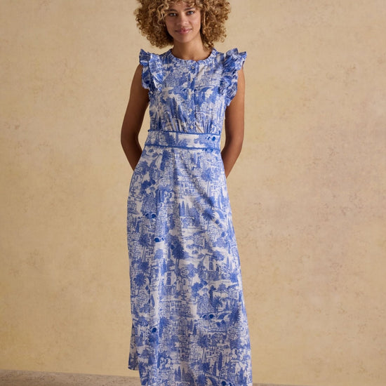 Young Ideas & Henmores - Samantha Sleeveless Midi Dress - White Floral - 8