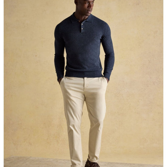 Young Ideas/Henmores - Sampson Knitted Polo - Navy - M