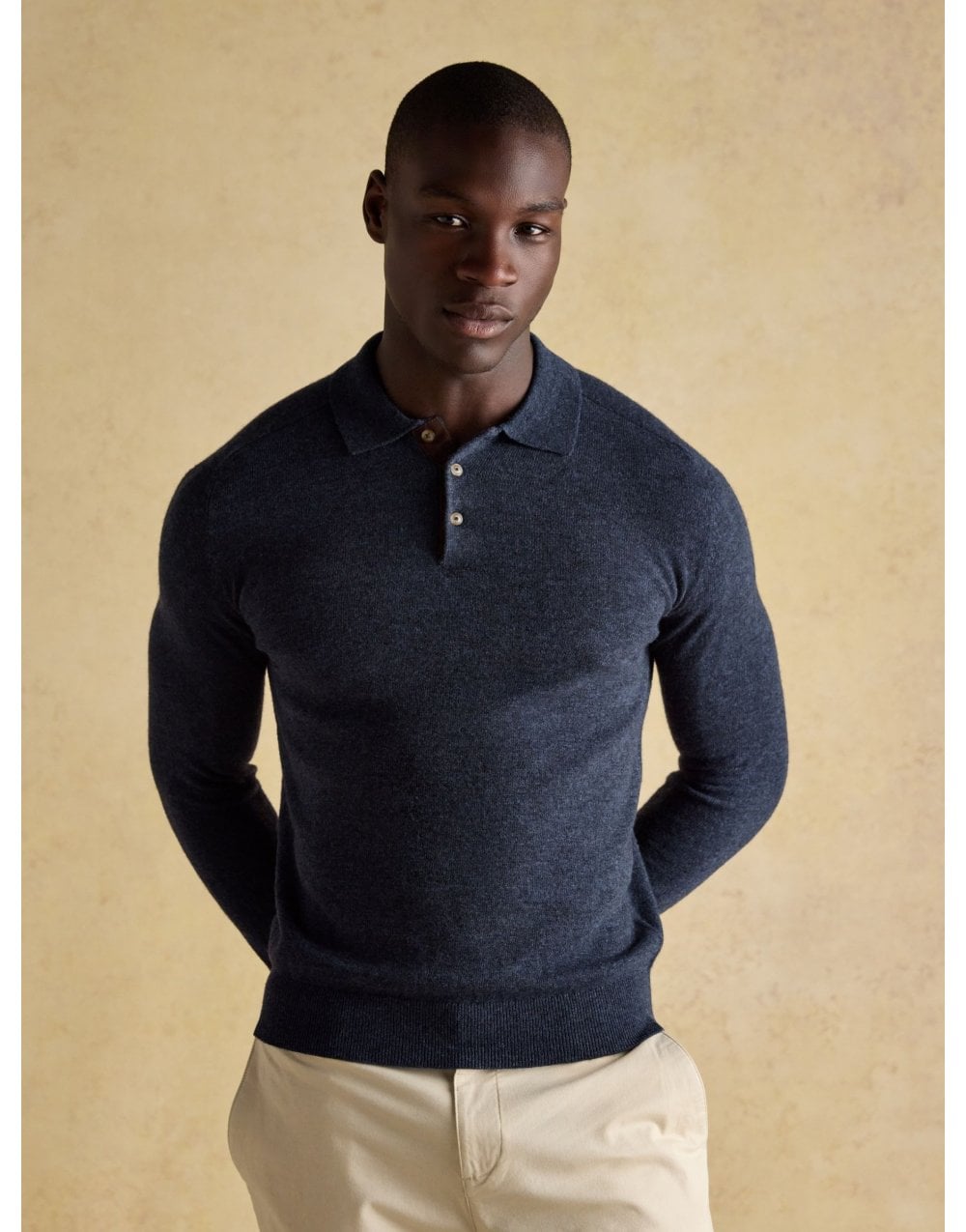 Young Ideas/Henmores - Sampson Knitted Polo - Navy - M