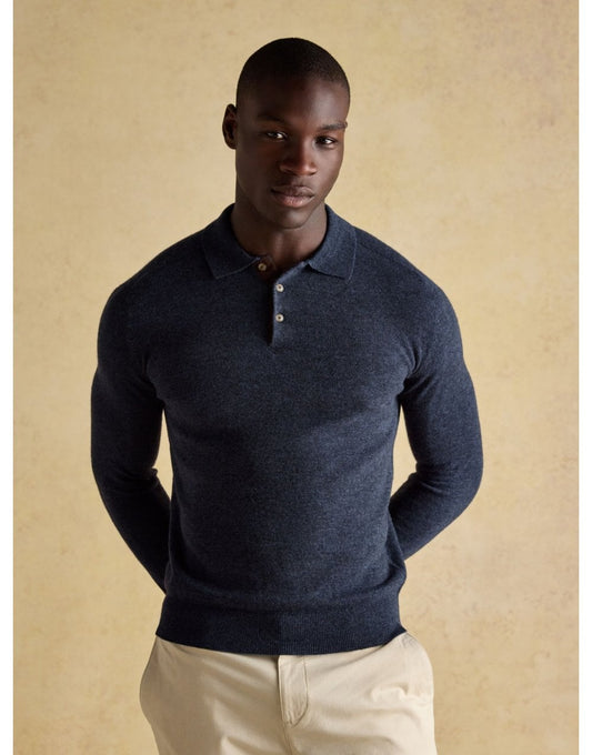 Young Ideas/Henmores - Sampson Knitted Polo - Navy - M