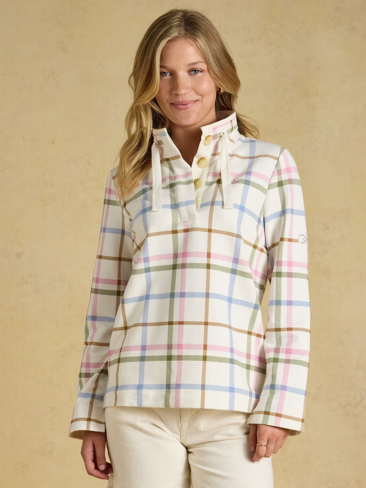 Young Ideas & Henmores -Saunton Check Sweat -Cream Check -8