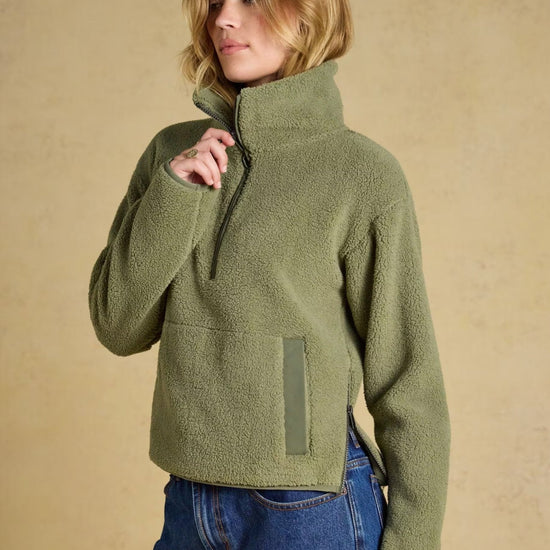 Young Ideas & Henmores -Short Tilly 1/4 Zip Fleece -Cream -8