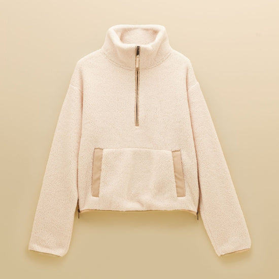 Young Ideas & Henmores -Short Tilly 1/4 Zip Fleece -Cream -8