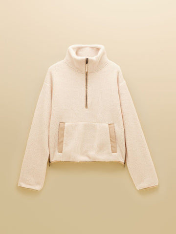 Young Ideas & Henmores -Short Tilly 1/4 Zip Fleece -Cream -8