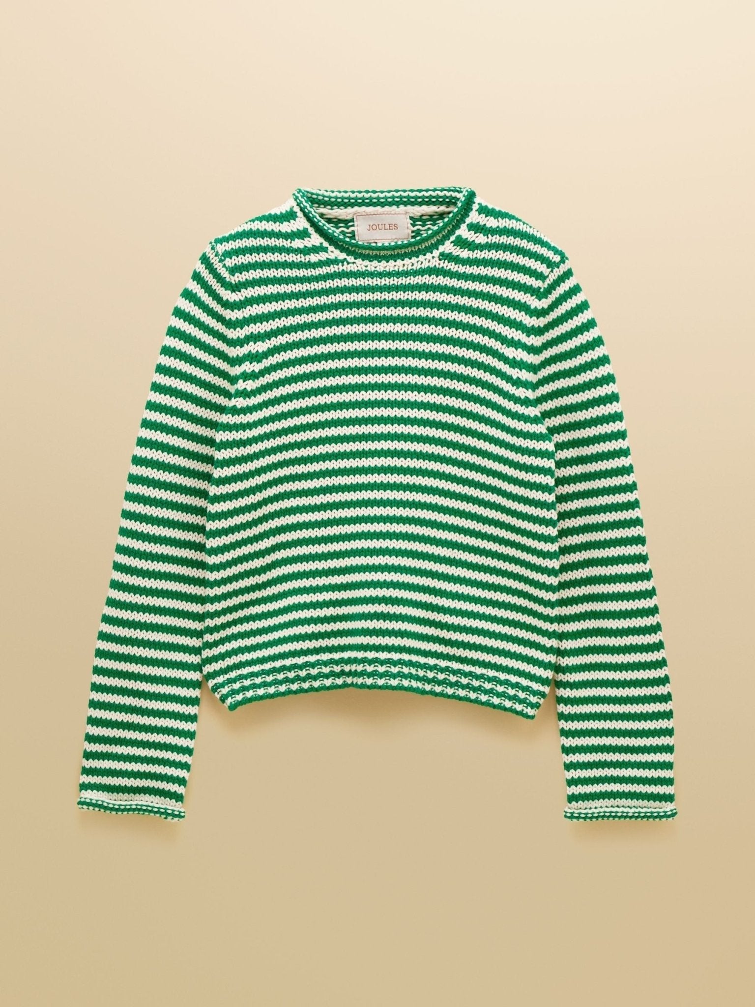 Young Ideas & Henmores - Skye Cotton Knit Stripe Jumper - Green - XS