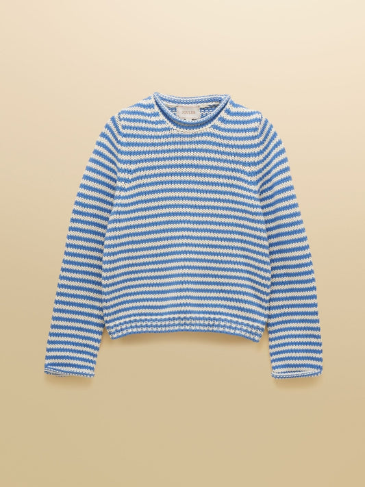 Young Ideas & Henmores - Skye Cotton Knit Stripe Jumper - Blue - XS