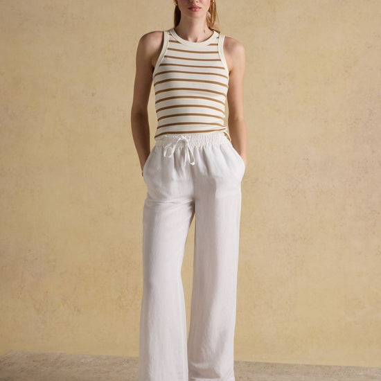 Young Ideas & Henmores - Sofia Jersey Tank Top - Tan Stripe - 8