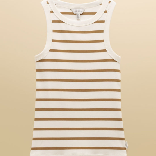 Young Ideas & Henmores - Sofia Jersey Tank Top - Tan Stripe - 8