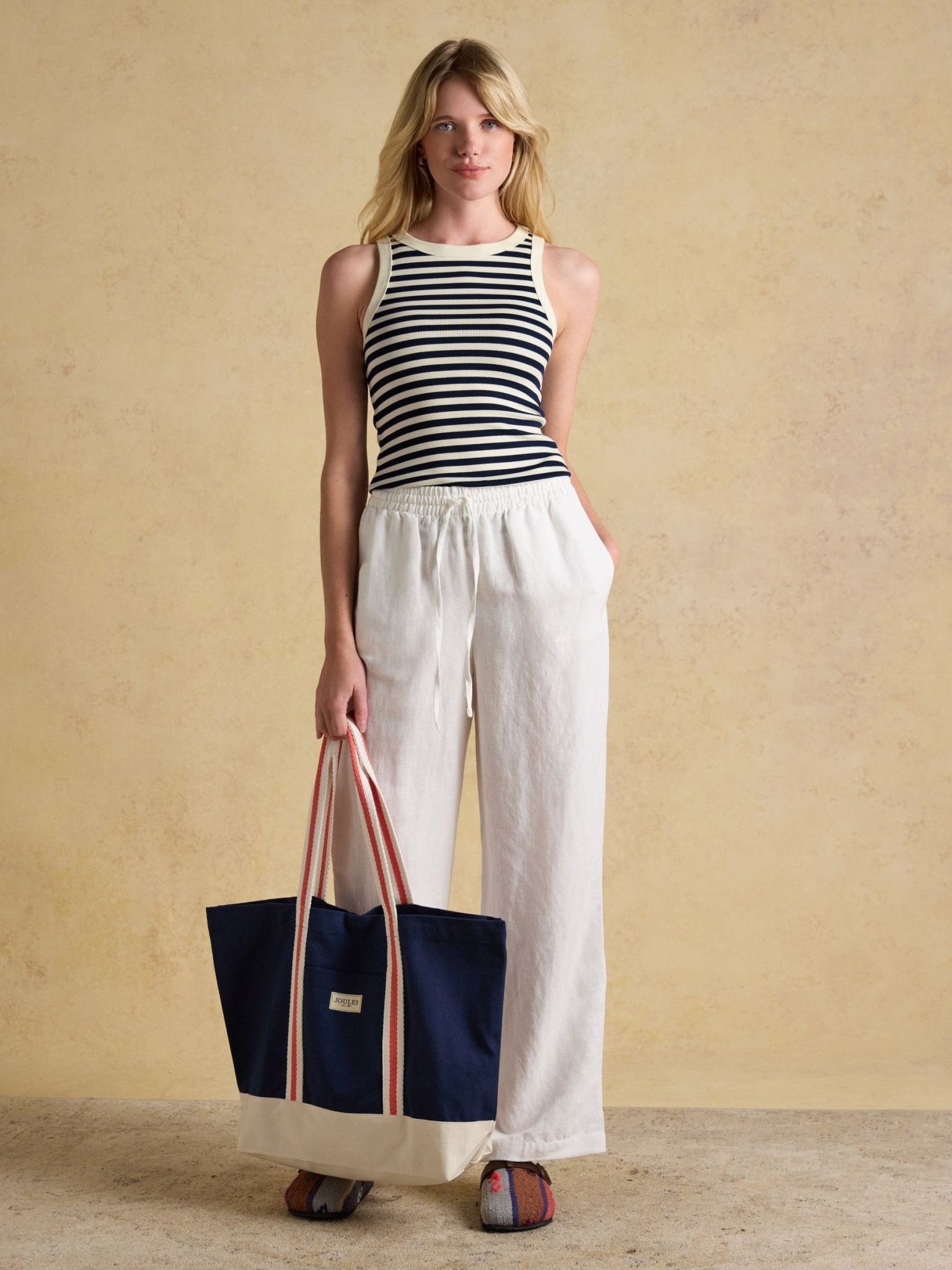 Young Ideas & Henmores - Sofia Jersey Tank Top - Tan Stripe - 8