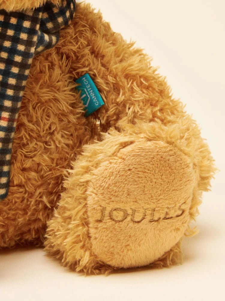 Young Ideas & Henmores -Traditional Bear with Henson Check Scarf Dog Toy -Check -OS