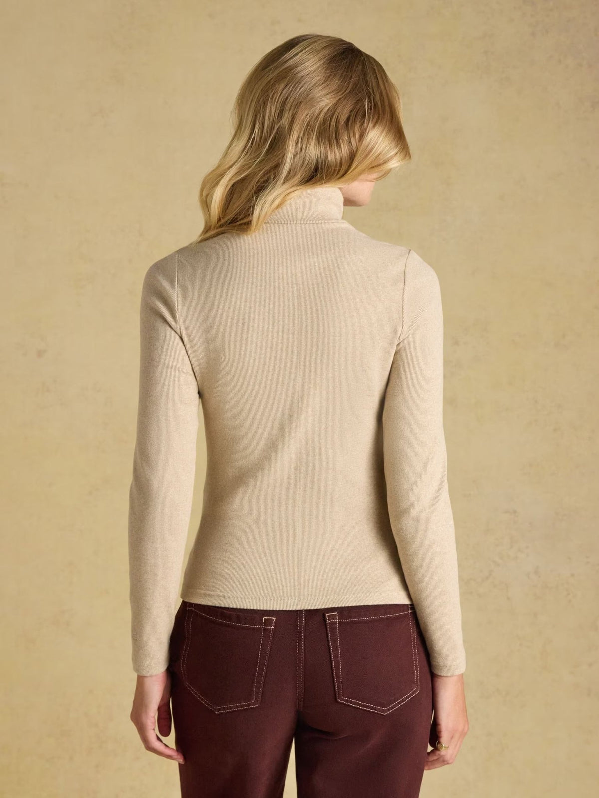 Young Ideas & Henmores -Warm Handle Rib Roll Neck -Oat Marl -8