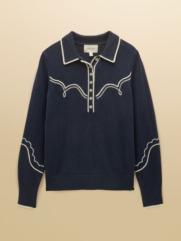 Young Ideas & Henmores -Western Collared Knit -Navy -8