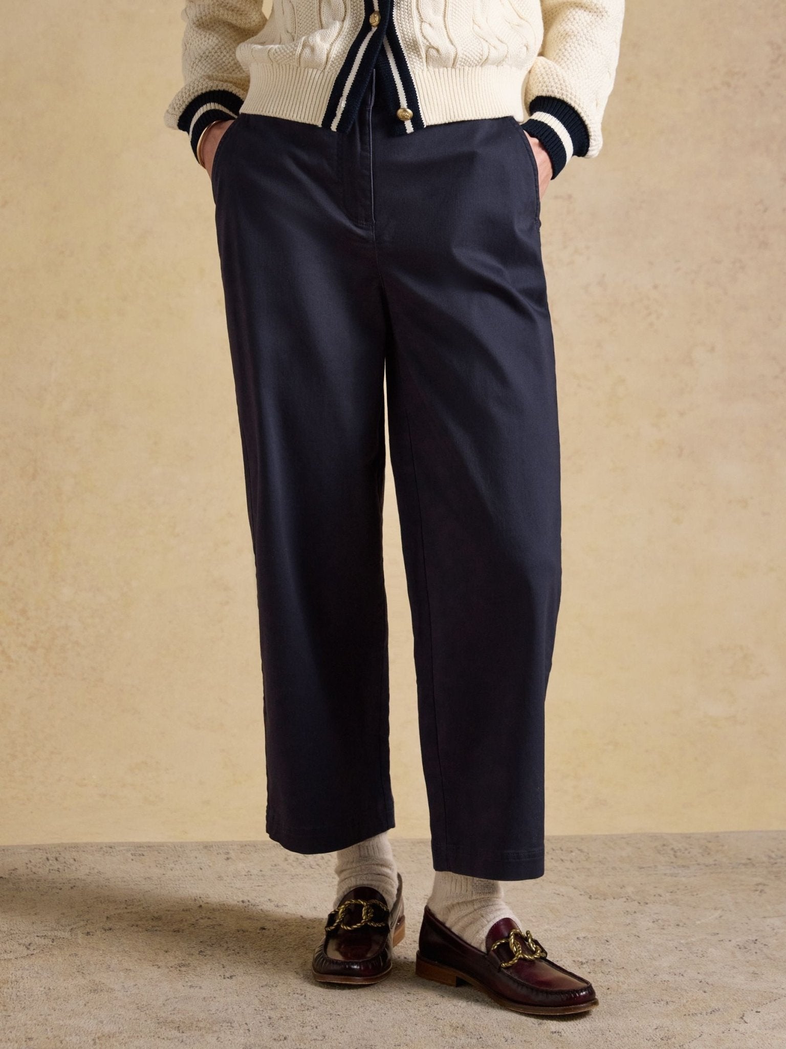 Young Ideas & Henmores - Wide Leg Chino - Navy - 8