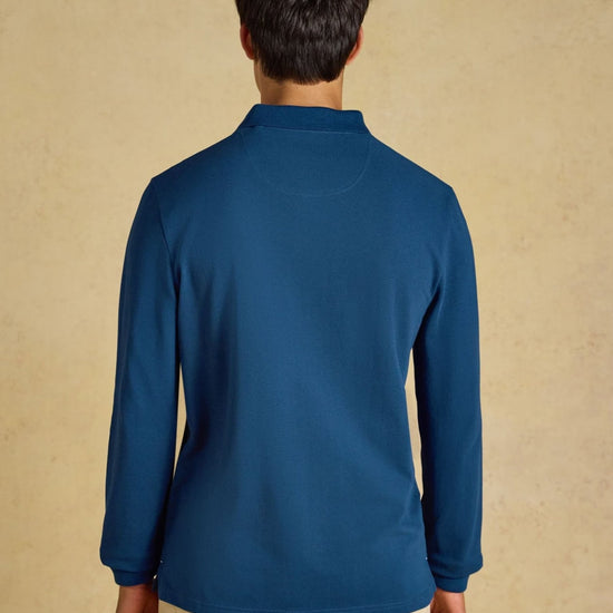Young Ideas & Henmores -Woody Long Sleeve Polo -Blue -M