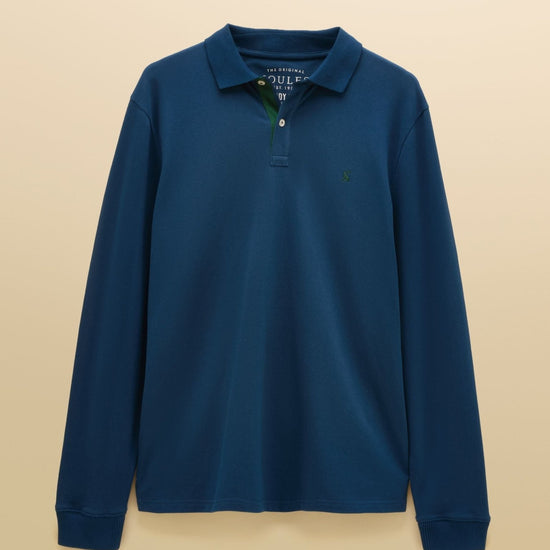 Young Ideas & Henmores -Woody Long Sleeve Polo -Blue -M