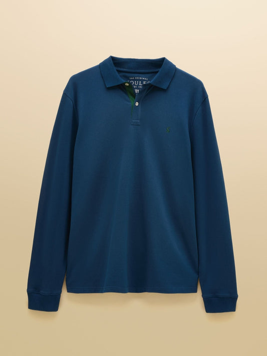 Young Ideas & Henmores -Woody Long Sleeve Polo -Blue -M