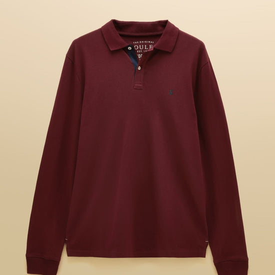 Young Ideas & Henmores -Woody Long Sleeve Polo -Burgundy Red -M