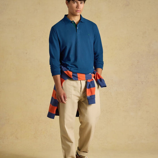 Young Ideas & Henmores -Woody Long Sleeve Polo -Blue -M