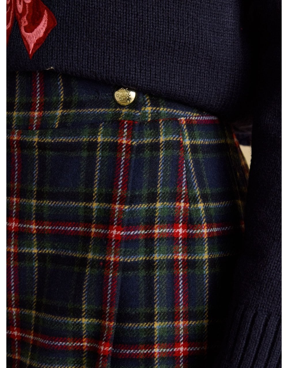 Young Ideas/Henmores - Wrenley Check Skirt - Navy - 8