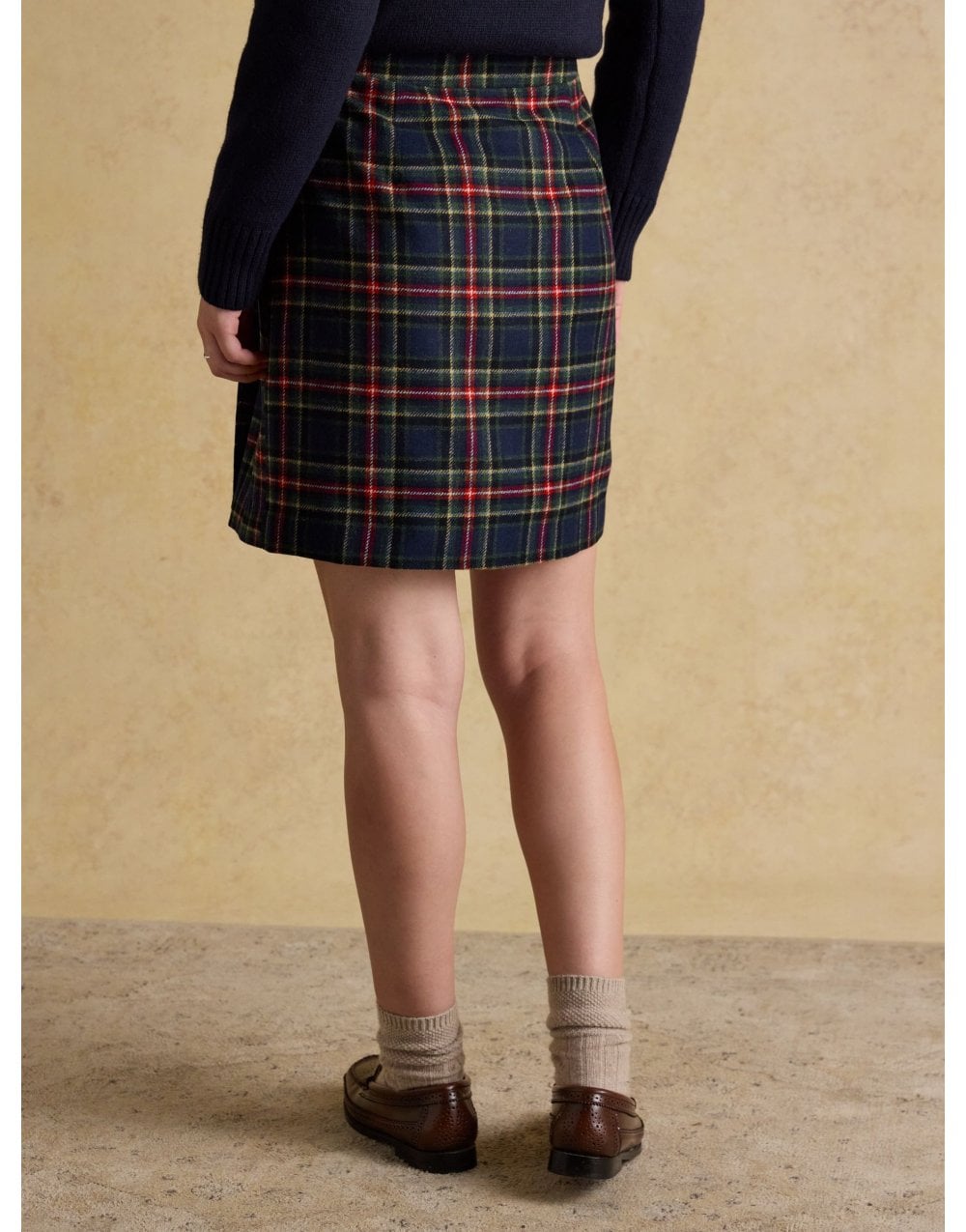 Young Ideas/Henmores - Wrenley Check Skirt - Navy - 8