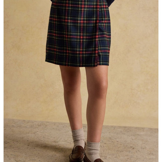 Young Ideas/Henmores - Wrenley Check Skirt - Navy - 8