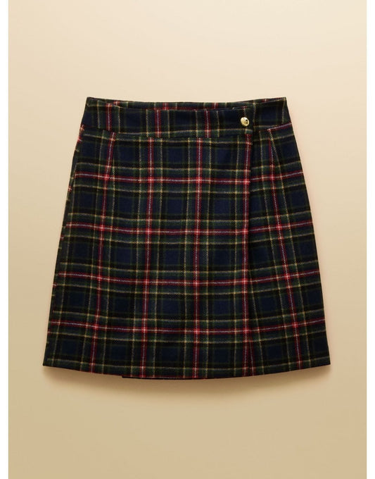 Young Ideas/Henmores - Wrenley Check Skirt - Navy - 8