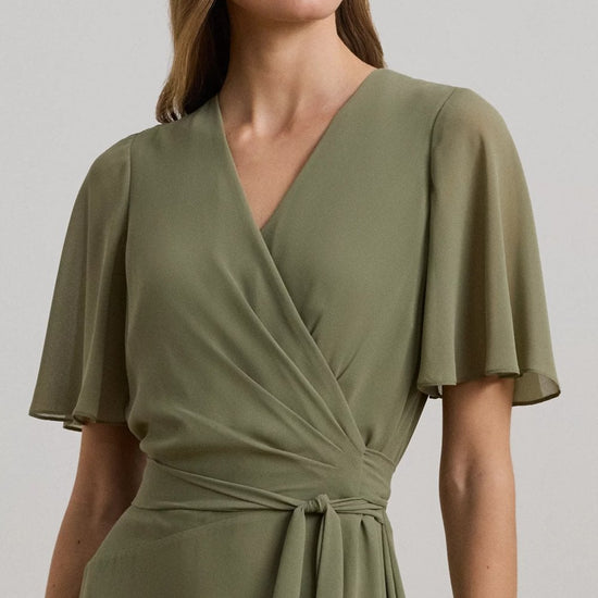 Young Ideas/Henmores - Abel Short Sleeved Day Dress - Sage Green - 8