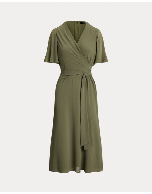 Young Ideas/Henmores - Abel Short Sleeved Day Dress - Sage Green - 8