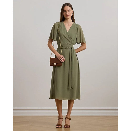 Young Ideas/Henmores - Abel Short Sleeved Day Dress - Sage Green - 8