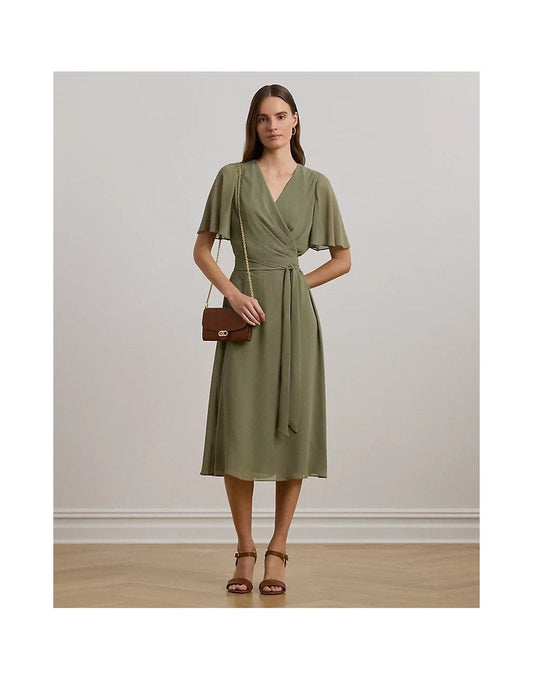 Young Ideas/Henmores - Abel Short Sleeved Day Dress - Sage Green - 8