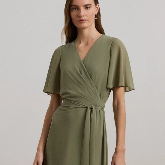 Young Ideas/Henmores - Abel Short Sleeved Day Dress - Sage Green - 8