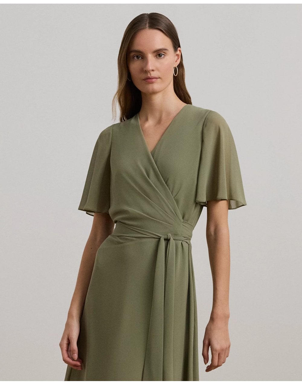 Young Ideas/Henmores - Abel Short Sleeved Day Dress - Sage Green - 8