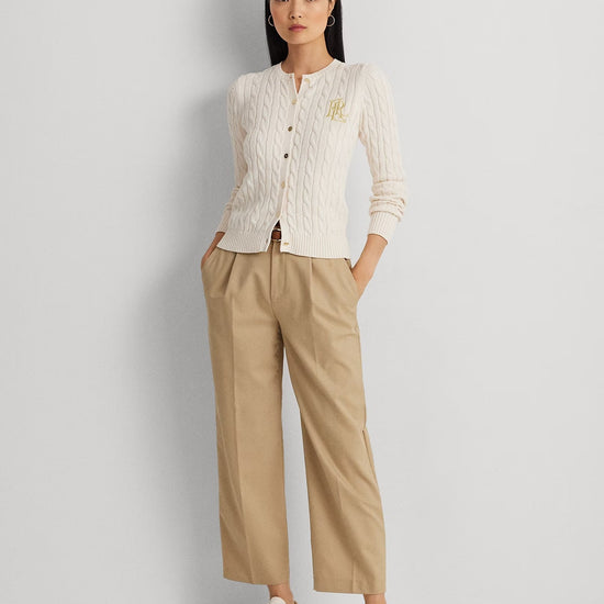 Young Ideas & Henmores -Cable Knit Button Up Cardigan -Mascarpone Cream -XS