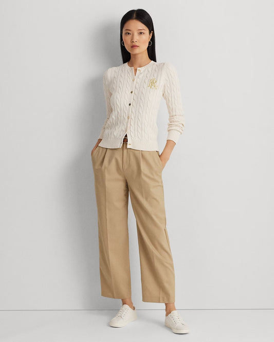 Young Ideas & Henmores -Cable Knit Button Up Cardigan -Mascarpone Cream -XS