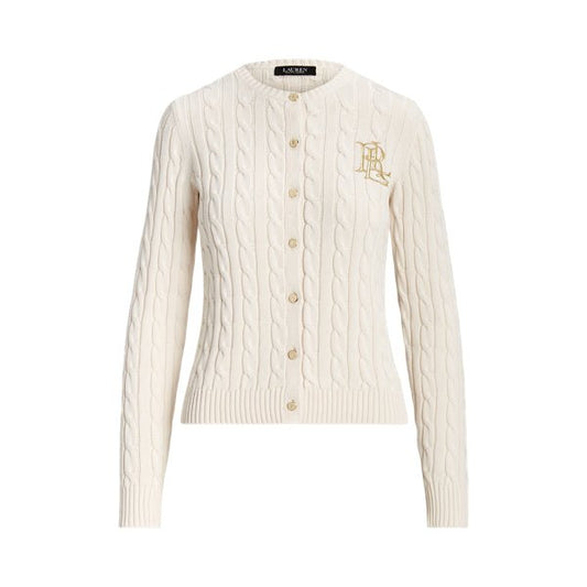 Young Ideas & Henmores -Cable Knit Button Up Cardigan -Mascarpone Cream -XS