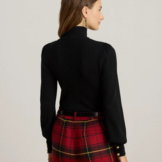 Young Ideas/Henmores - Dworina Button Shoulder Large Cuff Jumper - Black - S