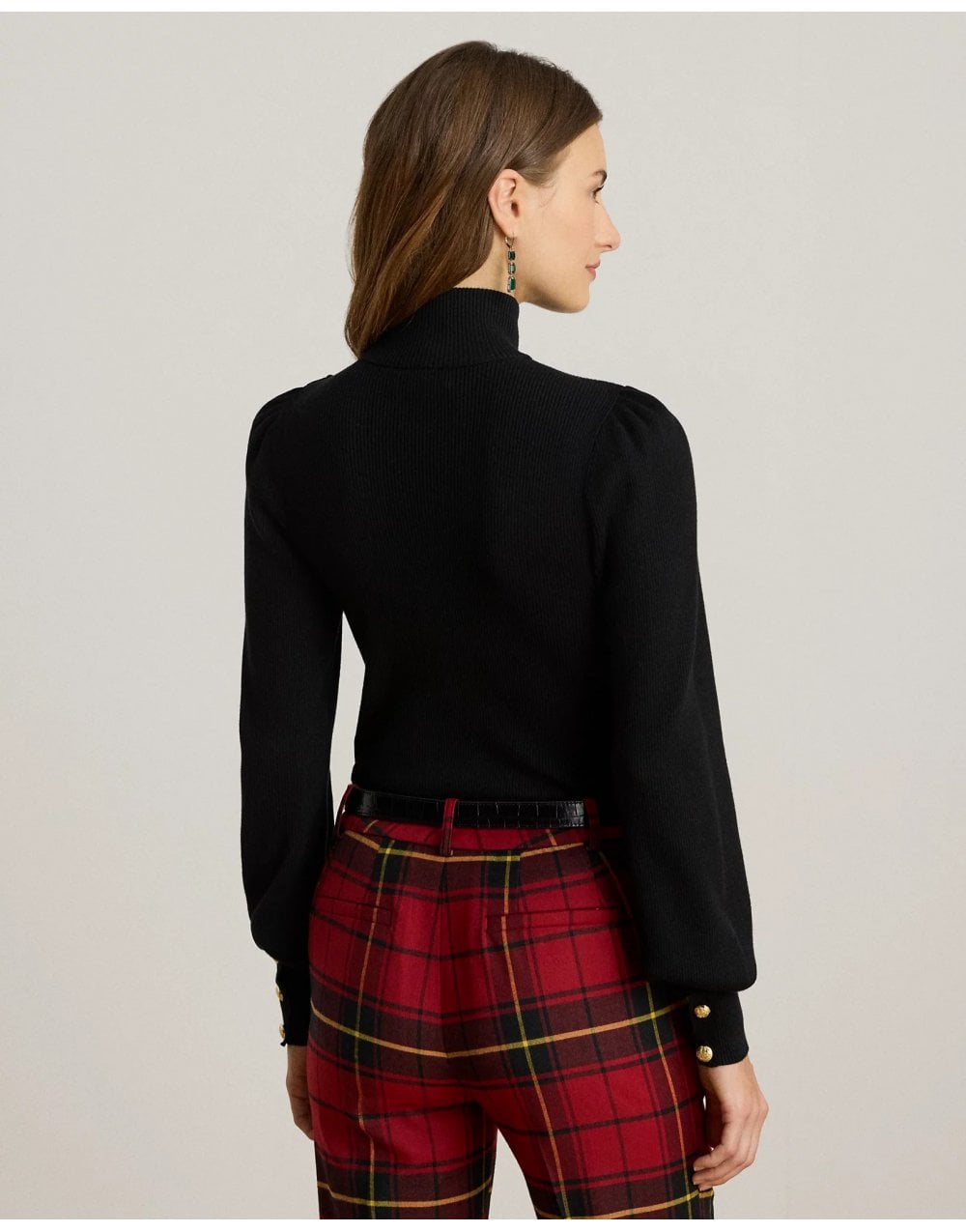 Young Ideas/Henmores - Dworina Button Shoulder Large Cuff Jumper - Black - S