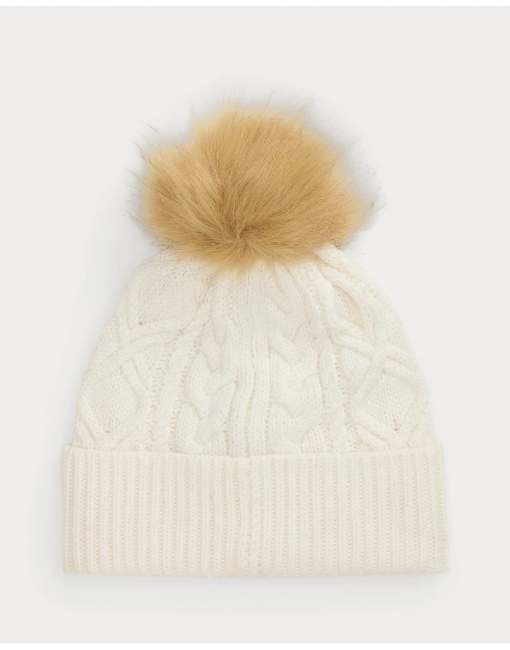 Young Ideas/Henmores - Embroidered Knitted Pom Beanie - Birch Tan - OS