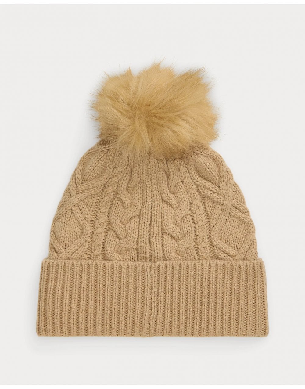 Young Ideas/Henmores - Embroidered Knitted Pom Beanie - Birch Tan - OS