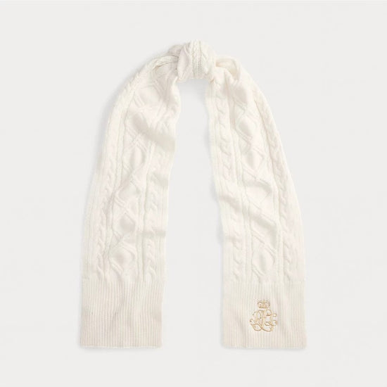 Young Ideas/Henmores - Embroidered Knitted Scarf - Birch Tan - OS