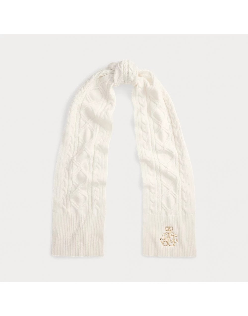 Young Ideas/Henmores - Embroidered Knitted Scarf - Birch Tan - OS