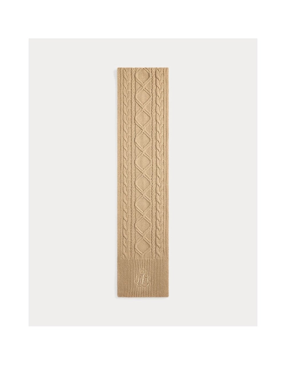 Young Ideas/Henmores - Embroidered Knitted Scarf - Birch Tan - OS